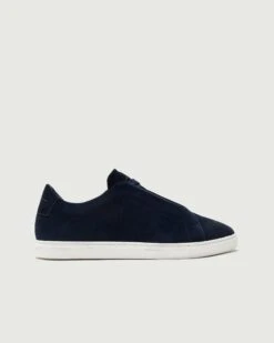 Low 1 Laceless | Navy Suede